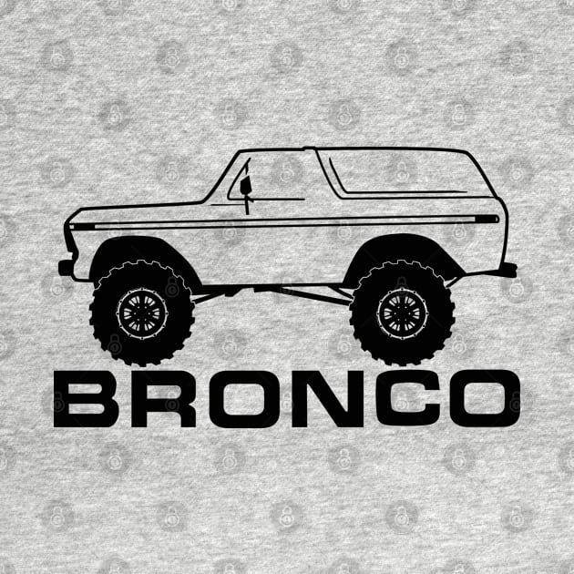 1978-1979 Bronco Side w/Tires, Black Print by The OBS Apparel